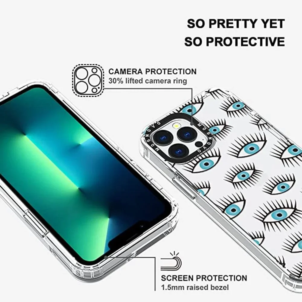 Compatible with iPhone 13 Pro Max Case, Evil Eyes Print for Girl Women Men